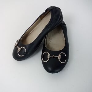 Gucci Girl's Horsebit Classic Ballet Flats Black Leather Size EU 27 US 10.5